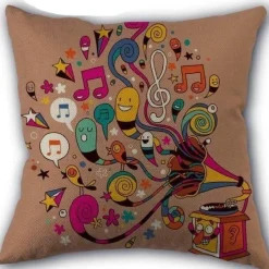 Plush Perch Bettzeug-Kissenbezug mit Musiknoten – Dekorativer Kissenbezug