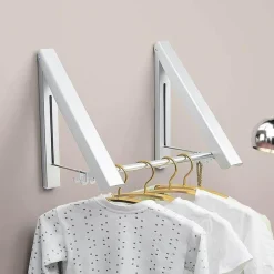 The Blissful Bath Badezimmer-Klappbarer Wandkleiderständer – Platzsparender Wäsche-Organizer