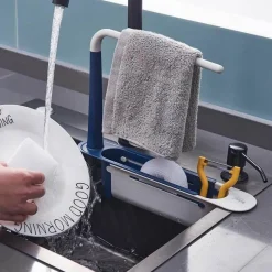 Space Savvy Küche & Esszimmer-Klappbares Abtropfgestell für die Küchenspüle – platzsparender 2-in-1-Organizer