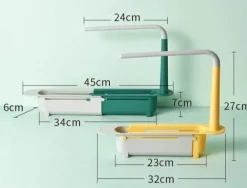 Space Savvy Küche & Esszimmer-Klappbares Abtropfgestell für die Küchenspüle – platzsparender 2-in-1-Organizer