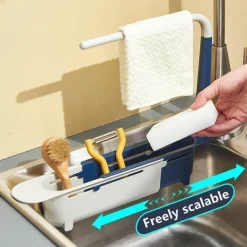 Space Savvy Küche & Esszimmer-Klappbares Abtropfgestell für die Küchenspüle – platzsparender 2-in-1-Organizer