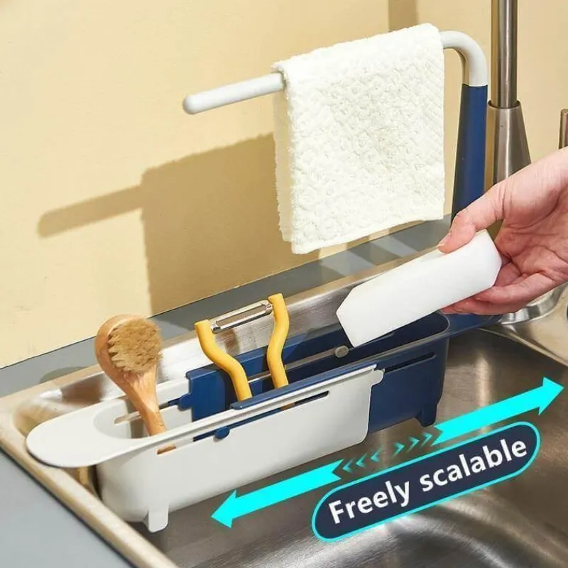 Space Savvy Küche & Esszimmer-Klappbares Abtropfgestell für die Küchenspüle – platzsparender 2-in-1-Organizer