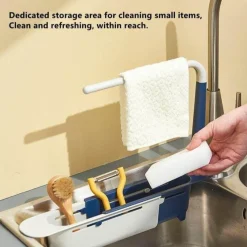 Space Savvy Küche & Esszimmer-Klappbares Abtropfgestell für die Küchenspüle – platzsparender 2-in-1-Organizer