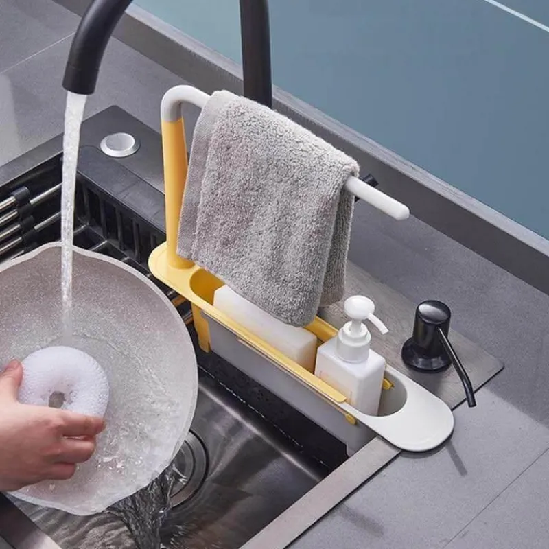 Space Savvy Küche & Esszimmer-Klappbares Abtropfgestell für die Küchenspüle – platzsparender 2-in-1-Organizer