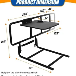 Cozy Living Mobilitäts- Und Support-Tools|Gesundheits-Gadgets-Klappbares Bett-Sicherheitsgeländer mit Tisch - Stützhilfe für ältere Menschen