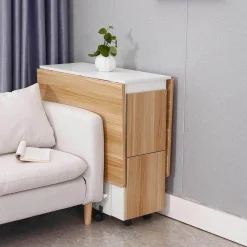 Comfort u0026 Style Möbel-Klappbares Esstisch-Set mit Rollen – Moderne, platzsparende Möbel