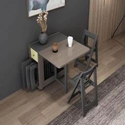 Comfort u0026 Style Möbel-Klappbares rechteckiges Esstisch-Set – elegante, platzsparende Möbel
