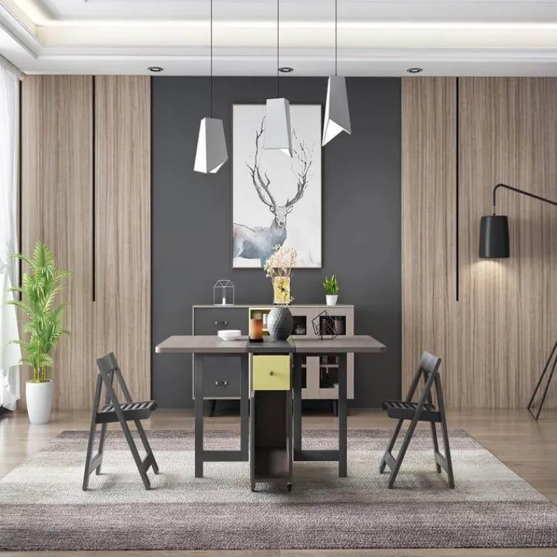 Comfort u0026 Style Möbel-Klappbares rechteckiges Esstisch-Set – elegante, platzsparende Möbel