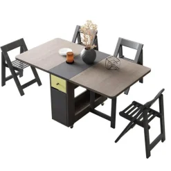 Comfort u0026 Style Möbel-Klappbares rechteckiges Esstisch-Set – elegante, platzsparende Möbel