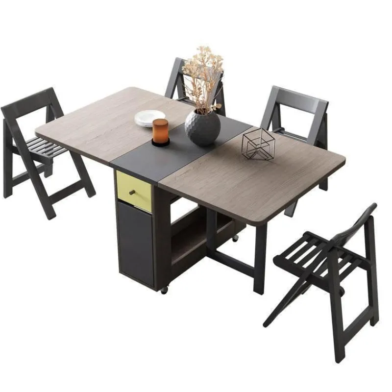 Comfort u0026 Style Möbel-Klappbares rechteckiges Esstisch-Set – elegante, platzsparende Möbel