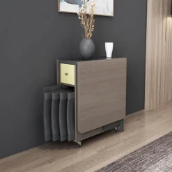 Comfort u0026 Style Möbel-Klappbares rechteckiges Esstisch-Set – elegante, platzsparende Möbel