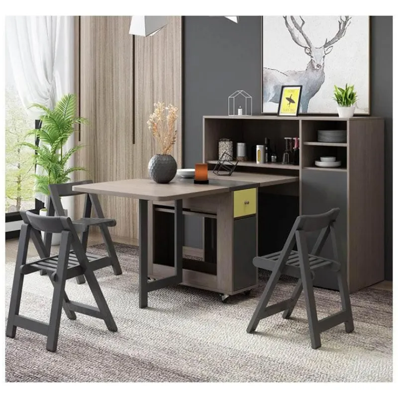 Comfort u0026 Style Möbel-Klappbares rechteckiges Esstisch-Set – elegante, platzsparende Möbel