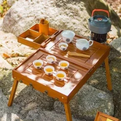Adventure Basecamp Camping-Werkzeuge|Camping Im Freien-Klappbares tragbares Campingtisch-Set – Reisetisch mit Stühlen