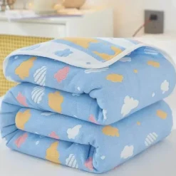 Wrap u0026 Relax Bettzeug-Klassische Baumwolldecke – Sechslagige dünne Gazedecke für Betten und Sofas