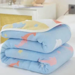 Wrap u0026 Relax Bettzeug-Klassische Baumwolldecke – Sechslagige dünne Gazedecke für Betten und Sofas