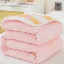 Wrap u0026 Relax Bettzeug-Klassische Baumwolldecke – Sechslagige dünne Gazedecke für Betten und Sofas