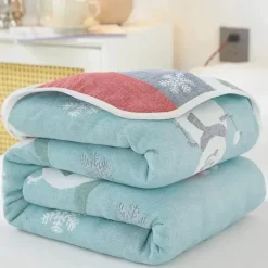 Wrap u0026 Relax Bettzeug-Klassische Baumwolldecke – Sechslagige dünne Gazedecke für Betten und Sofas