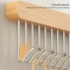 Room to Spare Aufbewahrung Und Organisation-Kleiderbügel aus Holz – Ausziehbare Kleiderstange mit 8/12 Haken