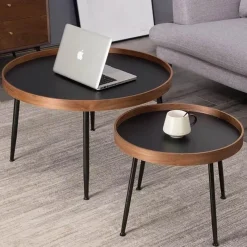 Comfort u0026 Style Möbel-Kleiner runder Couchtisch – Minimalistisches nordisches Design für moderne Wohnungen