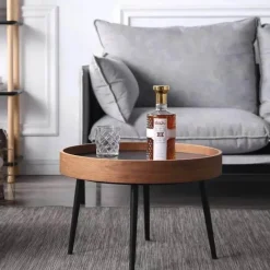 Comfort u0026 Style Möbel-Kleiner runder Couchtisch – Minimalistisches nordisches Design für moderne Wohnungen