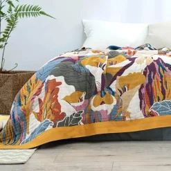 Wrap u0026 Relax Bettzeug-Klimaanlagendecke aus Baumwollgaze – Luxuriöser europäischer Überwurf