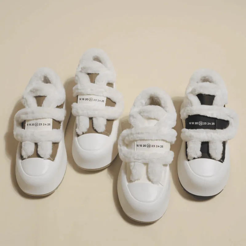 Damen Wilderness Haven Damenschuhe-Klobige Plateauschuhe – Plüsch-Schuhwerk mit erhöhtem Absatz