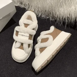 Damen Wilderness Haven Damenschuhe-Klobige Plateauschuhe – Plüsch-Schuhwerk mit erhöhtem Absatz