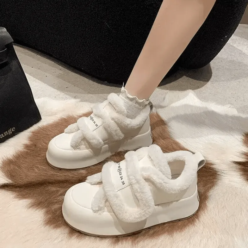 Damen Wilderness Haven Damenschuhe-Klobige Plateauschuhe – Plüsch-Schuhwerk mit erhöhtem Absatz