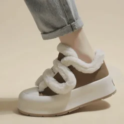 Damen Wilderness Haven Damenschuhe-Klobige Plateauschuhe – Plüsch-Schuhwerk mit erhöhtem Absatz