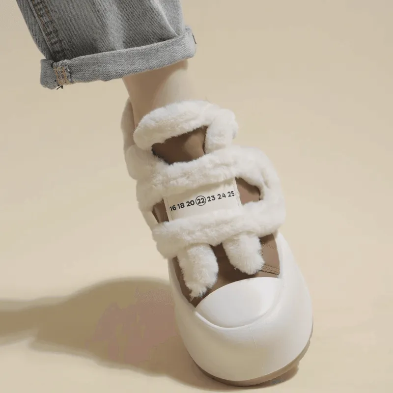 Damen Wilderness Haven Damenschuhe-Klobige Plateauschuhe – Plüsch-Schuhwerk mit erhöhtem Absatz