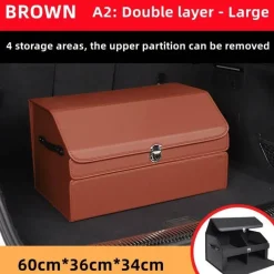 Wild u0026 Free Gear Autozubehör|Automobilindustrie-Kofferraum-Organizer aus Leder – Aufbewahrungsbox mit großem Fassungsvermögen