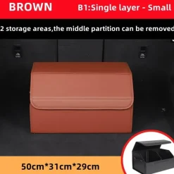 Wild u0026 Free Gear Autozubehör|Automobilindustrie-Kofferraum-Organizer aus Leder – Aufbewahrungsbox mit großem Fassungsvermögen