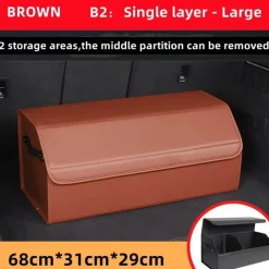 Wild u0026 Free Gear Autozubehör|Automobilindustrie-Kofferraum-Organizer aus Leder – Aufbewahrungsbox mit großem Fassungsvermögen