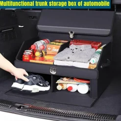 Wild u0026 Free Gear Autozubehör|Automobilindustrie-Kofferraum-Organizer aus Leder – Aufbewahrungsbox mit großem Fassungsvermögen