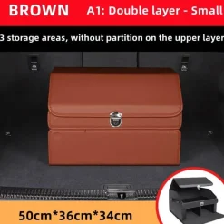 Wild u0026 Free Gear Autozubehör|Automobilindustrie-Kofferraum-Organizer aus Leder – Aufbewahrungsbox mit großem Fassungsvermögen