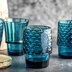 Feast Essentials Küche & Esszimmer-Koi Stapelgläser-Set – 4-teilige Trinkgeschirr-Kollektion