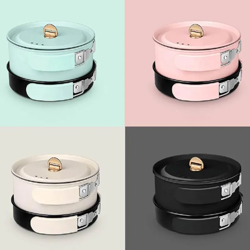 The Decor Haven Camping-Werkzeuge|Camping Im Freien-Kompakter elektrischer Reisekocher – Tragbarer Kochtopf