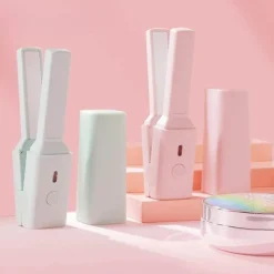 PureGlow Frauenpflege|Körperpflege-Kompakter Reise-Haarglätter – Schnell aufheizendes Mini-Styling-Tool