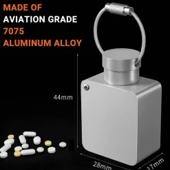 Trail Tech Outdoor-Gadgets|Outdoor-Artikel-Kompakter, wasserdichter Pillentrenner aus Aluminium – Mini-Medikamenten-Organizer