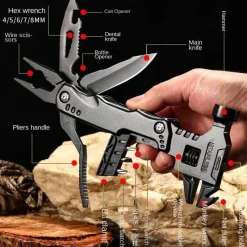 The Decor Haven Camping Im Freien|Outdoor & Garten-Kompaktes Outdoor-Werkzeug – Hochwertiges Hilfswerkzeug aus Edelstahl