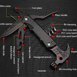 The Decor Haven Camping Im Freien|Outdoor & Garten-Kompaktes Outdoor-Werkzeug – Hochwertiges Hilfswerkzeug aus Edelstahl