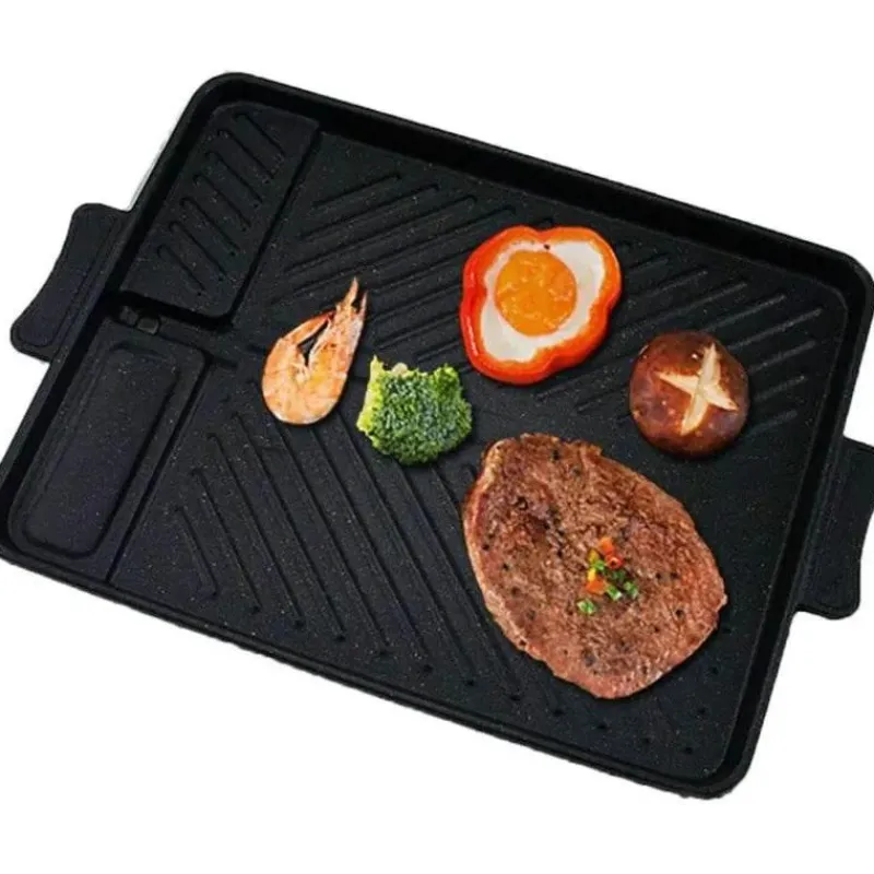 Elegance at the Table Küche & Esszimmer-Koreanische Grillpfanne – Antihaftbeschichtetes, rauchfreies Grilltablett für das Kochen im Innen- und Außenbereich