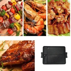 Elegance at the Table Küche & Esszimmer-Koreanische Grillpfanne – Antihaftbeschichtetes, rauchfreies Grilltablett für das Kochen im Innen- und Außenbereich