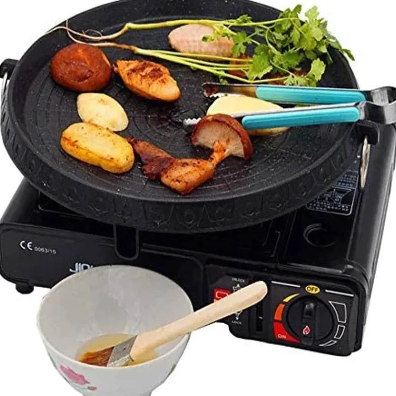 Elegance at the Table Küche & Esszimmer-Koreanische Grillpfanne – Antihaftbeschichtetes, rauchfreies Grilltablett für den Innen- und Außenbereich