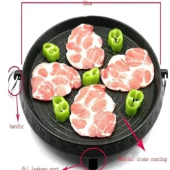 Elegance at the Table Küche & Esszimmer-Koreanische Grillpfanne – Antihaftbeschichtetes, rauchfreies Grilltablett für den Innen- und Außenbereich