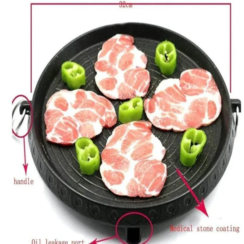 Elegance at the Table Küche & Esszimmer-Koreanische Grillpfanne – Antihaftbeschichtetes, rauchfreies Grilltablett für den Innen- und Außenbereich