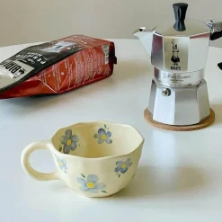 Plates u0026 More Küche & Esszimmer-Koreanische Keramik-Blumentasse - Handgeknöpfte Kaffee- und Teetasse