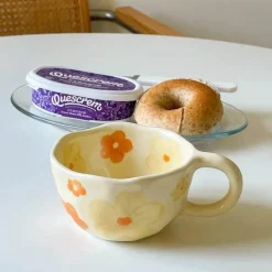 Plates u0026 More Küche & Esszimmer-Koreanische Keramik-Blumentasse - Handgeknöpfte Kaffee- und Teetasse