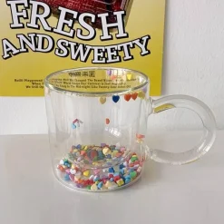 The Cozy Mug Küche & Esszimmer-Koreanischer doppelschichtiger Glasbecher – isolierter Getränkebecher