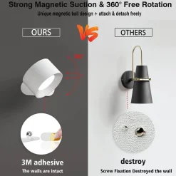 Comfort u0026 Style Beleuchtung-Öko-Wiederaufladbare Wandlampe – Nachhaltige LED-Beleuchtung